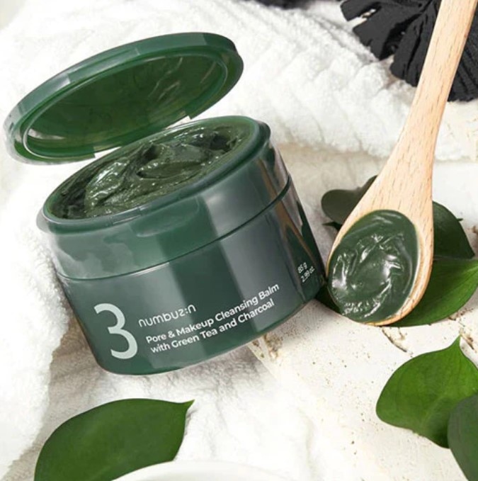 Numbuzin , No.3 Pore & Makeup Cleansing Balm With Green Tea And Charcoal -   نمبوزبن , بلسم تنظيف المسام والمكياج بالشاي الأخضر والفحم