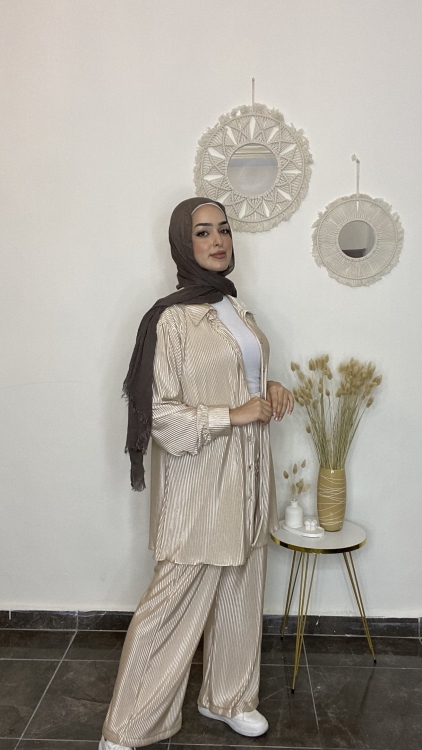 طقم داليا للحوامل وغير الحوامل اللون البيج