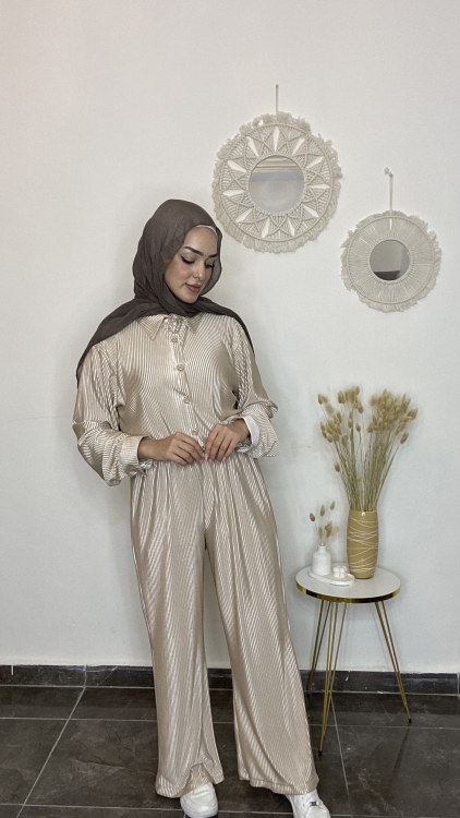 طقم داليا للحوامل وغير الحوامل اللون البيج