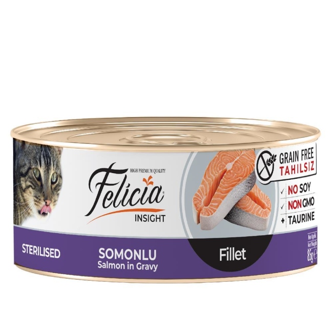 Felicia Sterilised wet food salmon in gravy (Fillet)