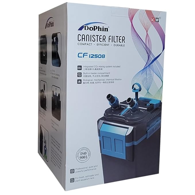 AquaNature Dophin Aquarium Cannister Filter with Inbuilt Heater Compartment and Co2 Diffuser CF-12508