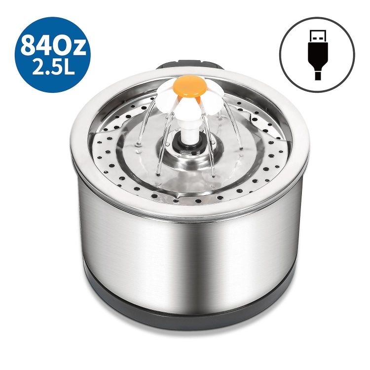 Cat Water Fountain Stainless Steel 84oz/2.5l Ultra-quiet