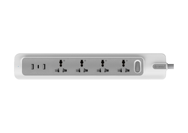 وصلة كهرباء 4 مداخل ينوفيرسال مع مخرج   USB + TYPE-C // 3M