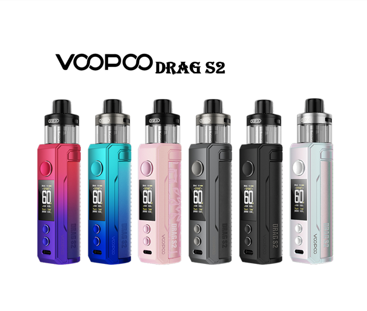 VooPoo DRAG S2 vape kit, Rechargeable, Refillable, Vape Device, Multiple Colors