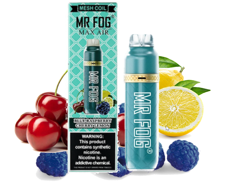 Mr. Fog Max Air  Blue Raspberry Cherry Lemon, 3000 Puffs ,Disposable, Vape Device 