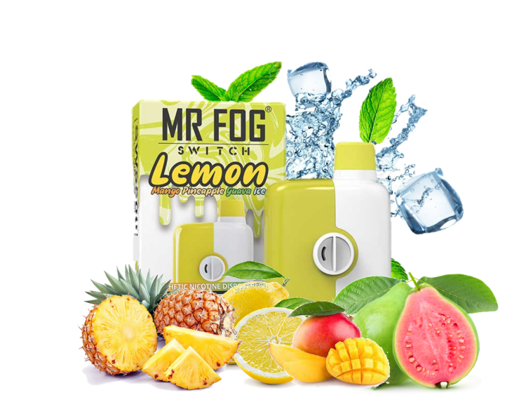 Mr. Fog  Switch Lemon Mango Pineapple Guava Ice, 5500 Puffs ,Rechargeable, Disposable, Vape Device 