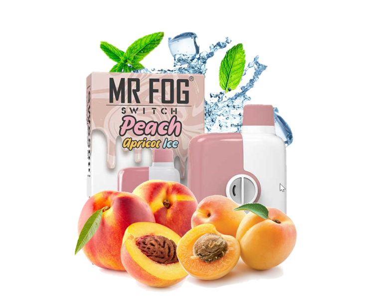 Mr. Fog  Switch Peach Apricot Ice, 5500 Puffs ,Rechargeable, Disposable, Vape Device 