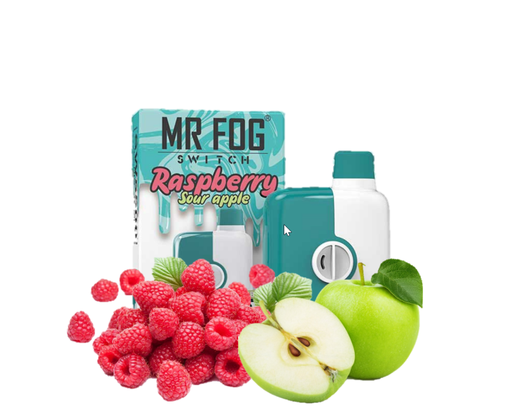 Mr. Fog Switch  Raspberry Sour Apple 5500 Puff, Rechargeable, Disposable, Vape Device 