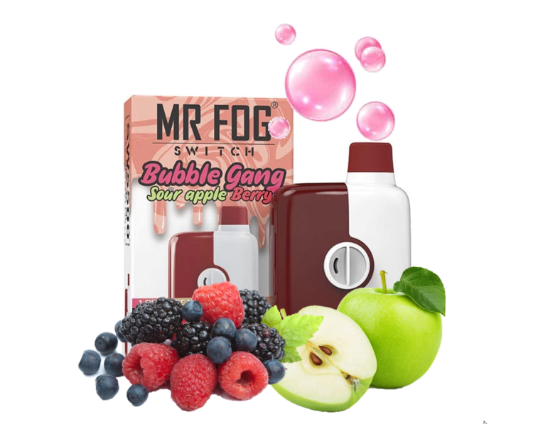 Mr. Fog Switch Sour Apple Berry 5500 Puff, Rechargeable, Disposable, Vape Device 