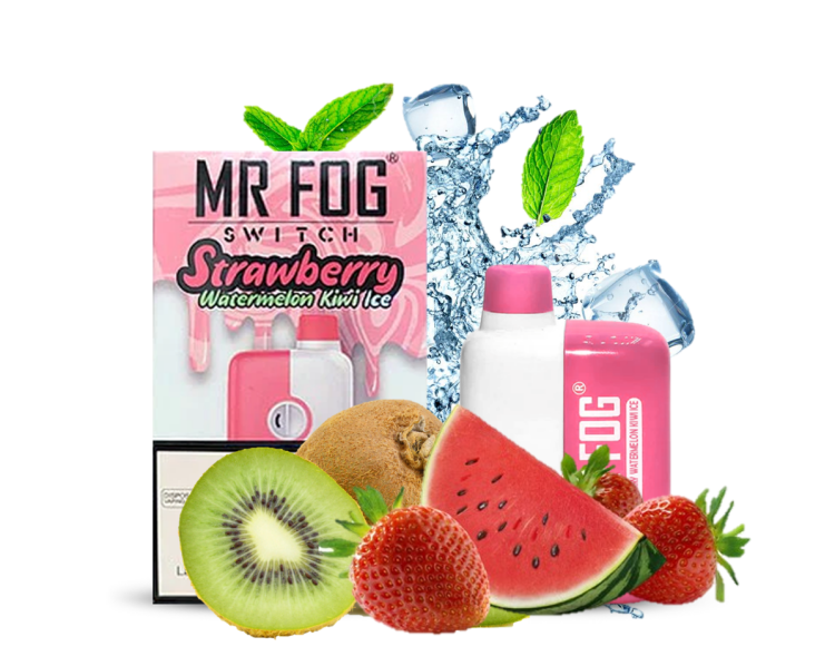 Mr. Fog Switch Strawberry Watermelon Kiwi Ice 5500 Puff, Rechargeable, Disposable, Vape Device 