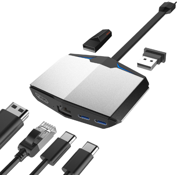 تايب C الى  HDMI, 2 USB ,Type-C,Ethernet
