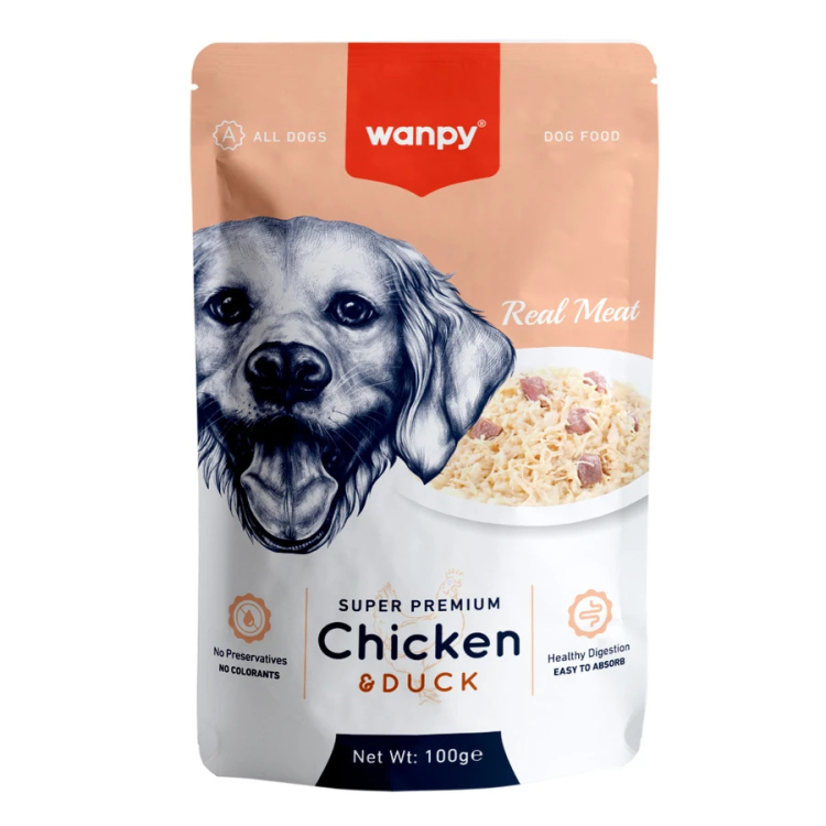 wanpy dog wet food with chicken&duck