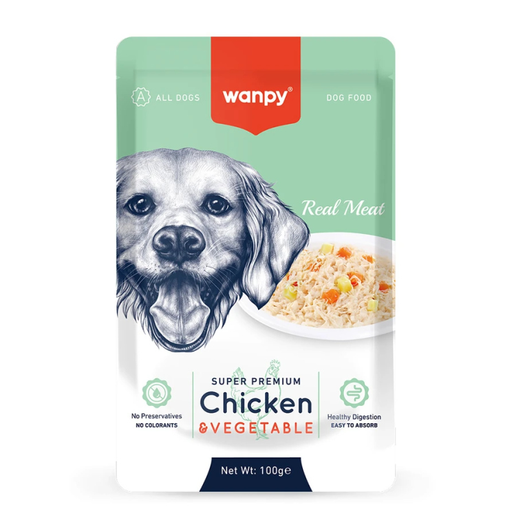 wanpy dog wet food with chicken&vegetables