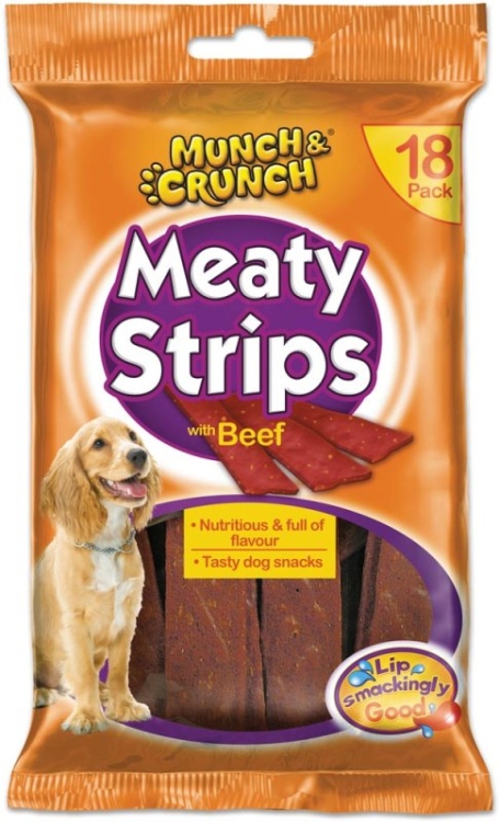 munch&crunch meaty strips with beef