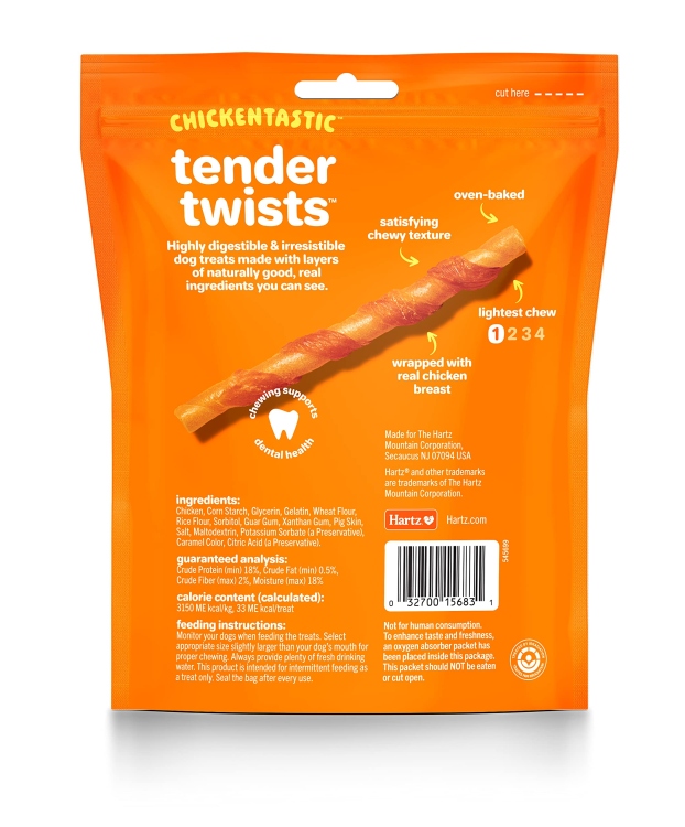 Hartz Oinkies Rawhide-Free Tender Treats For Dogs, Chicken (36 Count)