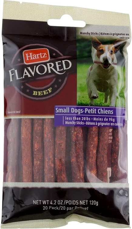 Hartz Rawhide Munchy Sticks for Small Dogs Natural Flavor (20 sticks)