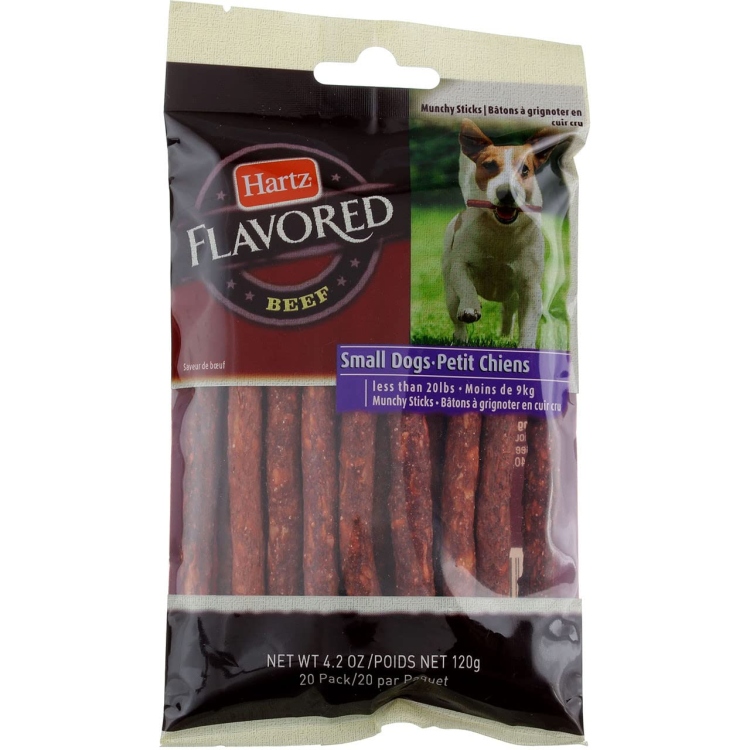 Hartz Rawhide Munchy Sticks for Small Dogs Natural Flavor (20 sticks)