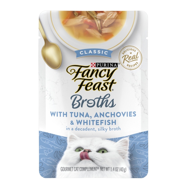 fancy feast broths with tuna,anchovies& white fish