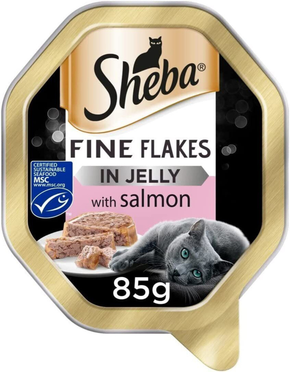 sheba fine flakes in jelly with salmon