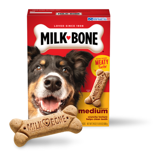 milk bone meaty taste crunchy treat for medium sized dogs