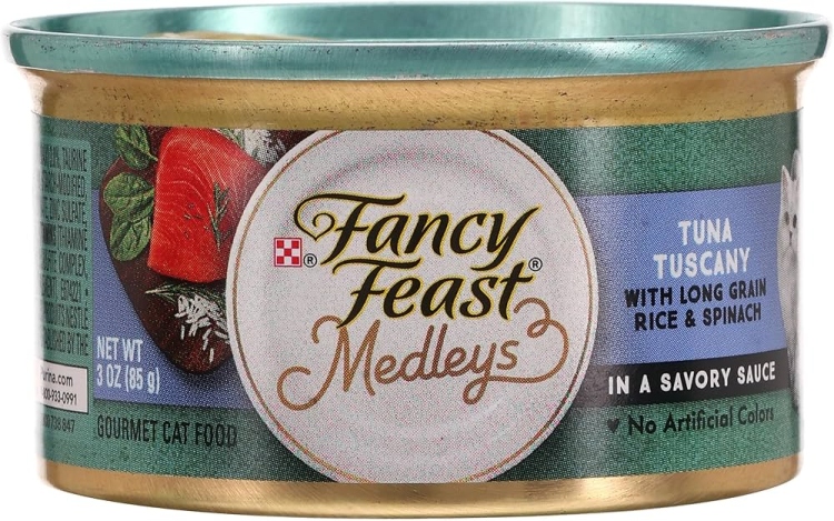 fancy feast tuna tuscany with rice&spinach in savory sauce