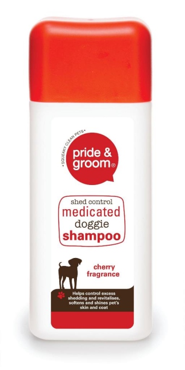 pride&groom shed control medicated doggie shampoo