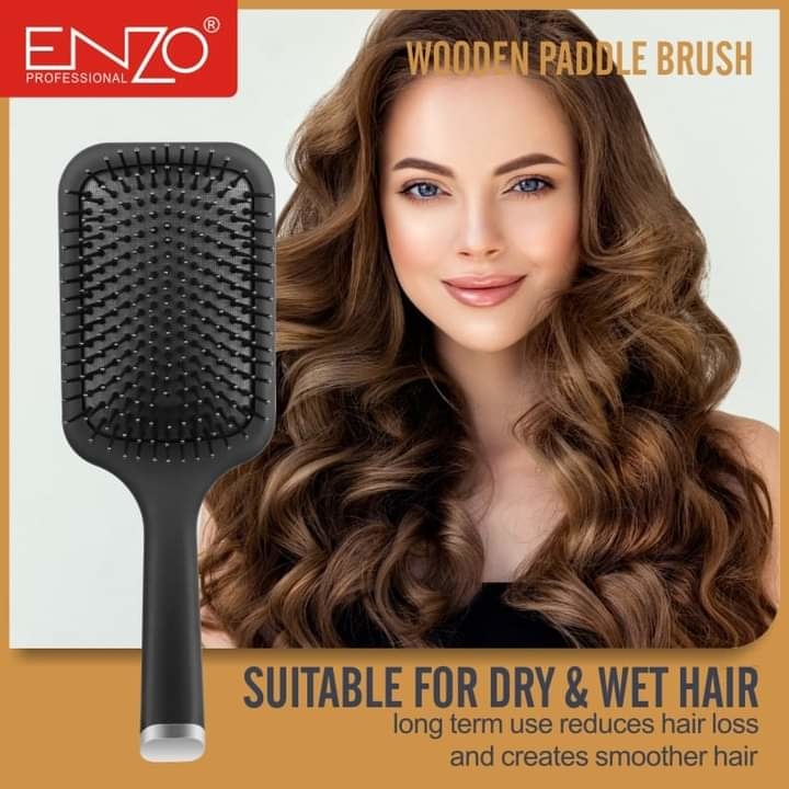 فرشاة شعر انزو ENZO WOODEN PADDLE BRUSH