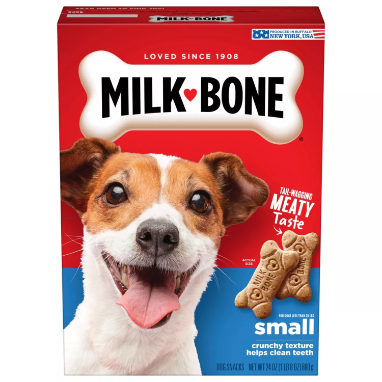 milk bone meaty taste crunchy treat for small sized dogs