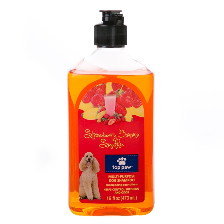 top paw multi-purpose dog shampoo strawberry banana smoothie scent