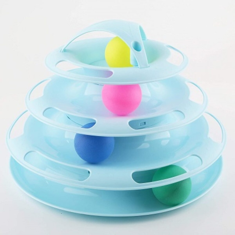 tower shaped cat toy with balls 