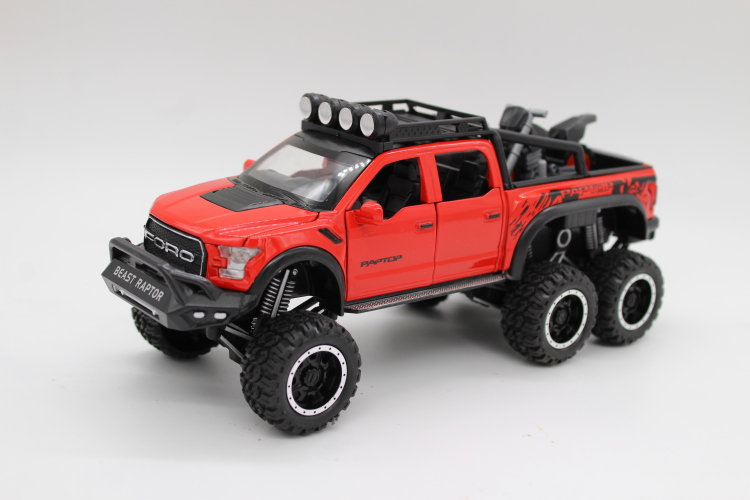 مجسم فورد f150 6x6 لون أحمر 