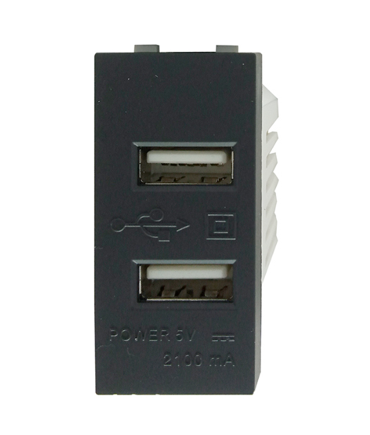 ابريز USB مزدوج اسود 