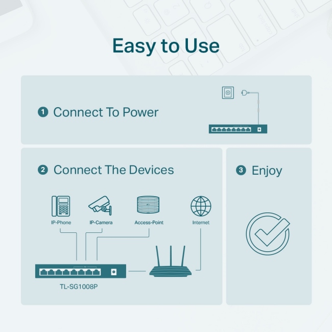 TP-LINK SWITCH 8 PORT SWITCH 4POTR POE 10/100/1000 (TL-SG1008P)