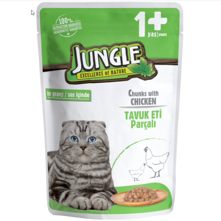 jungle wet food for cats chunks with chicken