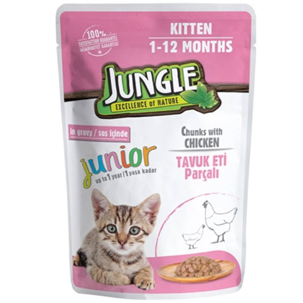 jungle wet food for kittens chunks with chicken