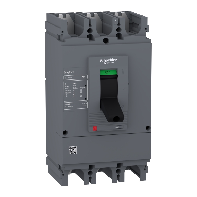 قاطع تيار Easypact EZC400H - TMD - 400 أمبير - ثلاثي الأقطاب وثلاثي الأبعاد
