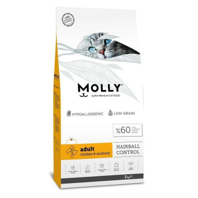 Molly Hairball Low Grain Chicken Adult Cat Food 250gm