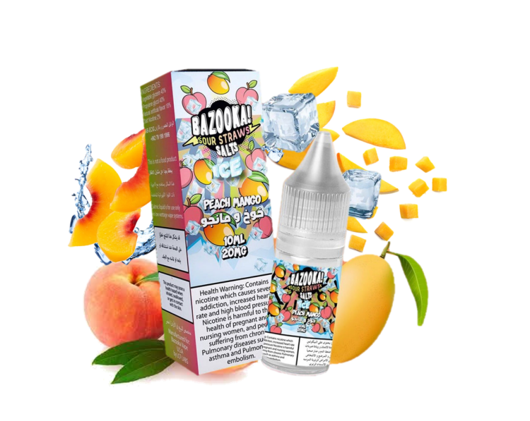 Bazooka Peach Mango Ice, SaltNic, Vape Juice 