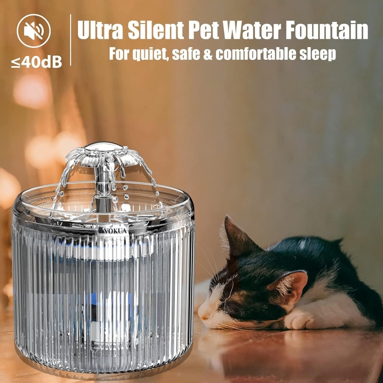 2.6L Drinker For Cats Dogs Water Fountain Automatic Circulating Filter Drinking Bowl Smart Pet Dispenser Motion Sensor