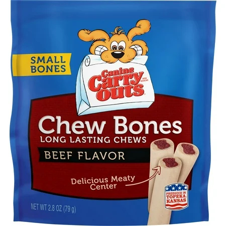 canine carry outs chew bones beef flavor 