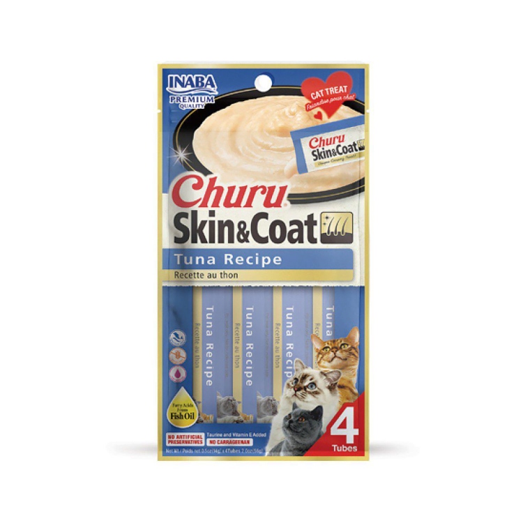 Inaba Churu Skin & Coat Creamy Tuna Cat Treats