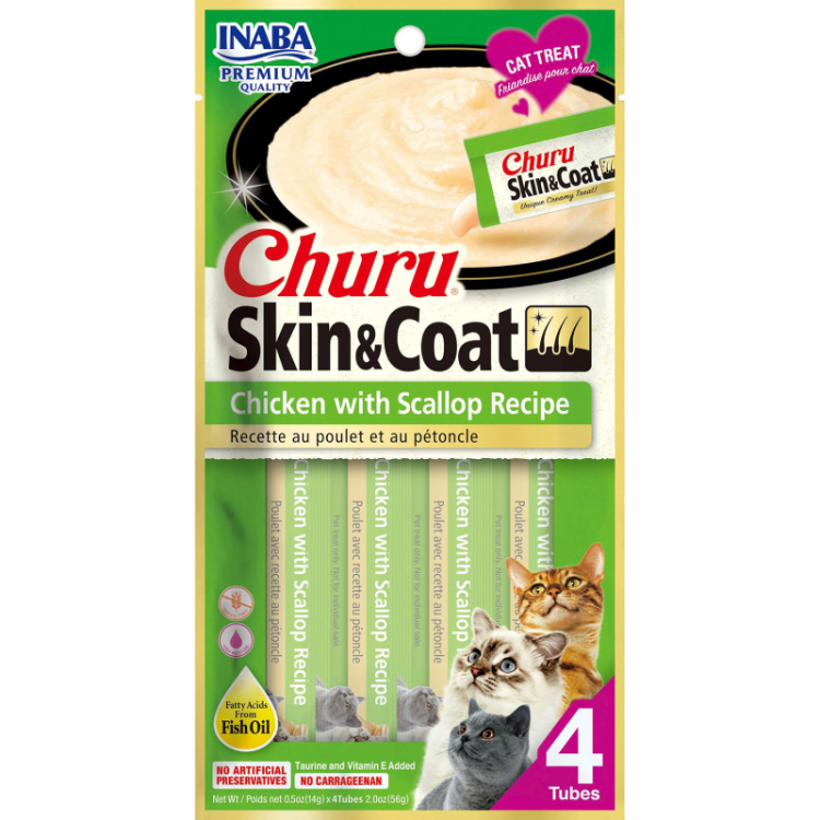 Inaba Churu Skin Coat Chicken Scallop 56g