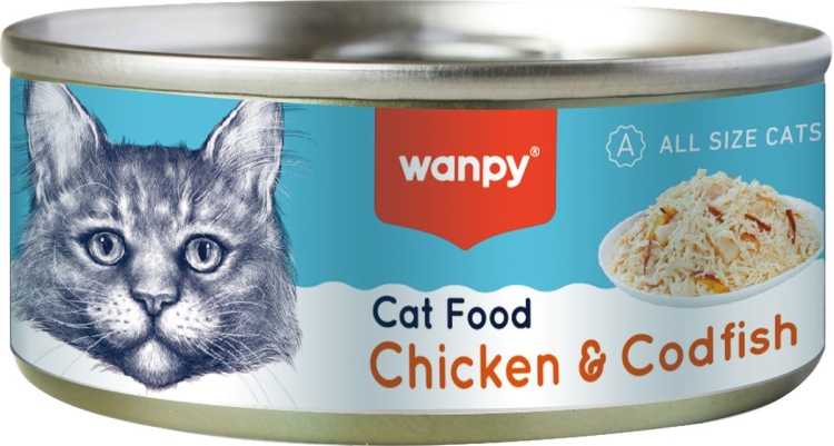 wanpy wet food chunks in gravy with chicken&codfish flavor 