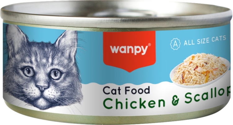 wanpy wet food chunks in gravy with chicken&scallop flavor 