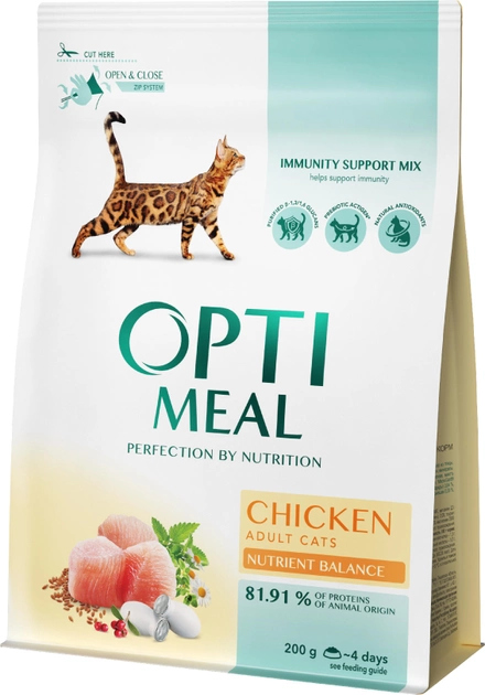 Dry food for adult cats Optimeal chicken flavor 200 g