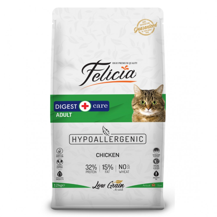 Felicia adult cat chicken