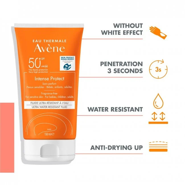 Avene, Intense Protect 50+, افين، واقي شمس كيميائي لجميع العائلة بعامل حماية 50+،  
