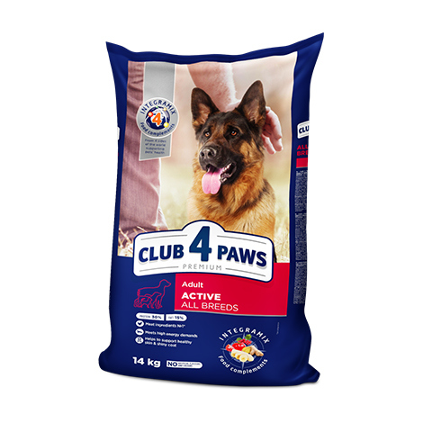 Club 4 paws Dry For Adult Active Dogs Of All Breeds (18+2)20kg