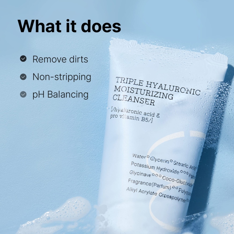 Cosrx Hydrium Triple Hyaluronic Moisturizing Cleanser غسول الهايلرونيك اسد المرطب للبشرة 