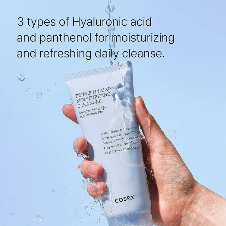 Cosrx Hydrium Triple Hyaluronic Moisturizing Cleanser غسول الهايلرونيك اسد المرطب للبشرة 